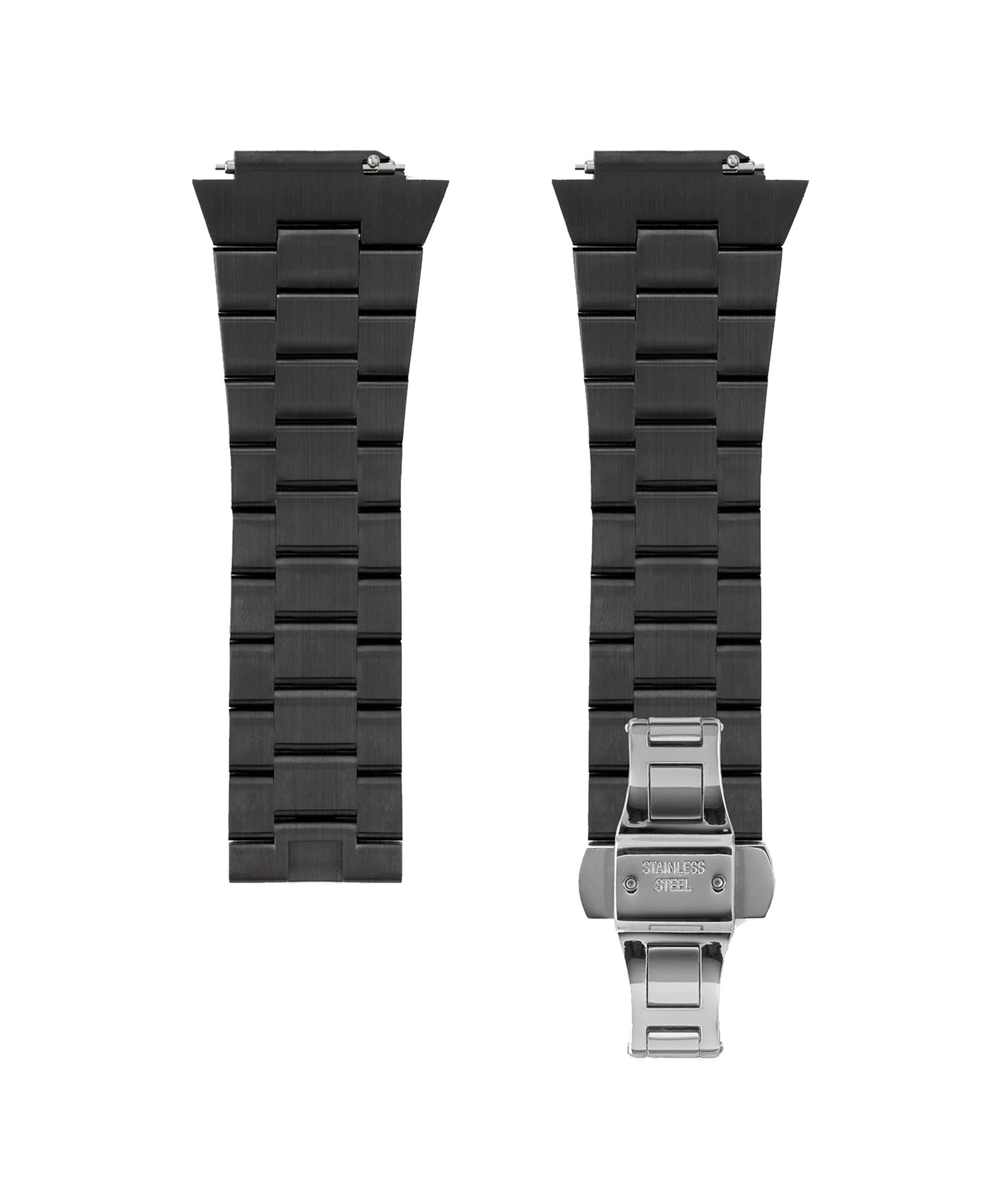 BRACELET DE MONTRE EN ACIER GIVRÉ NOIR